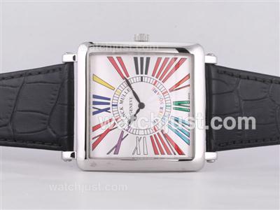 Franck Muller Master Square with White Dial-Colorful Roman Marking-42MM