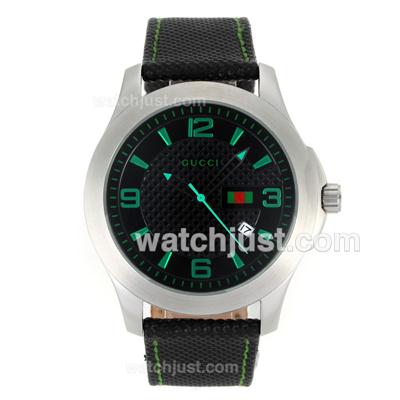 Gucci G-Timeless Collection Automatic Green Markers with Black Dial-18K Plated Gold Movement