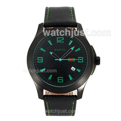 Gucci G-Timeless Collection Automatic PVD Case Green Markers with Black Dial-18K Plated Gold Movement