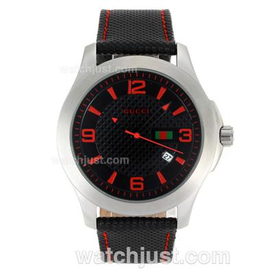 Gucci G-Timeless Collection Automatic Red Markers with Black Dial-18K Plated Gold Movement