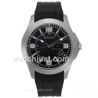 Gucci G-Timeless Collection Automatic with Black Dial-Rubber Strap
