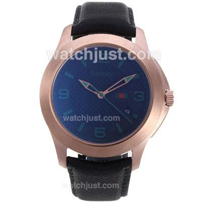 Gucci G-Timeless Collection Rose Gold Case with Black Dial Green Markers-Nylon Strap