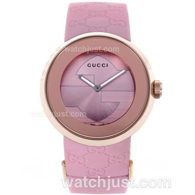 Gucci I-Gucci Collection Rose Gold Case with Pink Dial and Strap