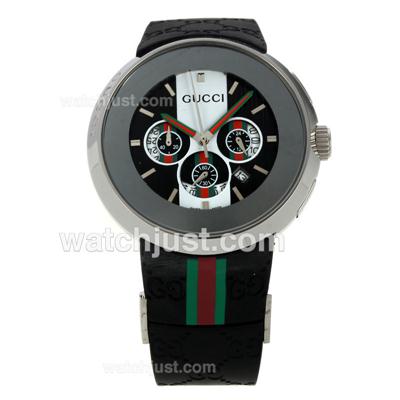 Gucci I-Gucci Collection Working Chronograph with Black Dial-Rubber Strap