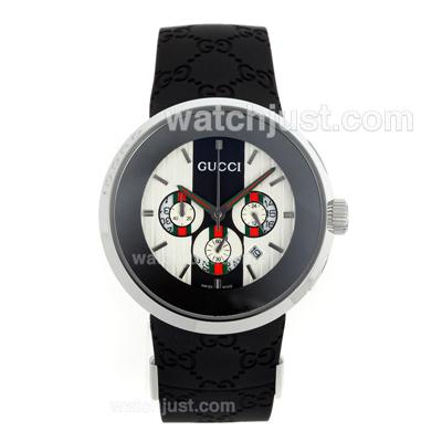 Gucci I-Gucci Collection Working Chronograph with Black Rubber Strap-Man Size