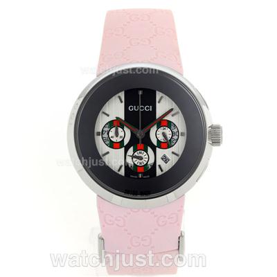 Gucci I-Gucci Collection Working Chronograph with White Dial-Pink Rubber Strap