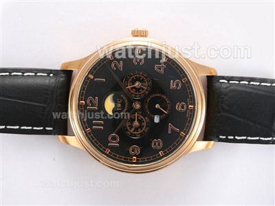 IWC Da Vinci Perpetual Calendar Automatic Rose Gold Case with Black Dial