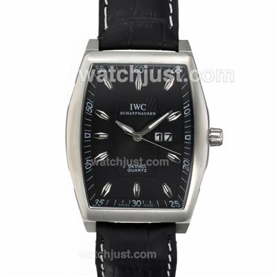 IWC Da Vinci Stick Markers with Black Dial-Leather Strap