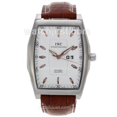 IWC Da Vinci Stick Markers with White Dial-Leather Strap