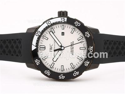 IWC Aquatimer Automatic 2000 Meters PVD Case with White Black Dial-White/Black Bezel