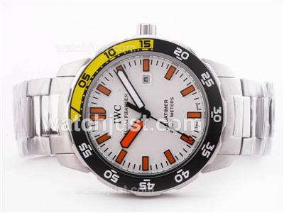 IWC Aquatimer Automatic White Dial with Yellow/Black Bezel S/S