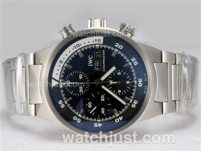 IWC Aquatimer Chronograph Swiss Valjoux 7750 Movement AR Coating with Black Dial