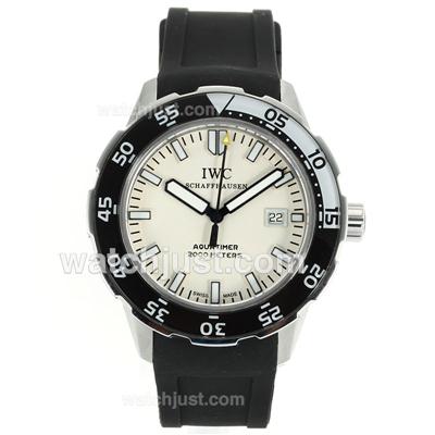 IWC Aquatimer Swiss ETA 2836 Movement with White Dial-Rubber Strap