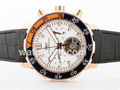 IWC Aquatimer Tourbillon Automatic Rose Gold Case with White Dial - Blue/Orange Bezel