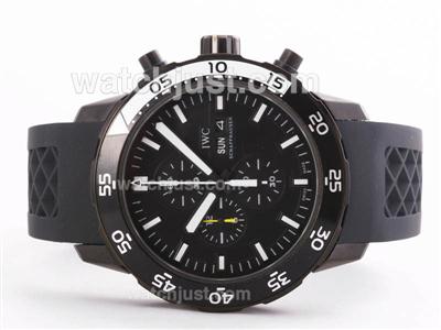 IWC Aquatimer Working Chronograph PVD Case with Black Dial