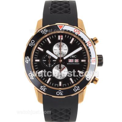 IWC Aquatimer Working Chronograph Rose Gold Case with Black Dial