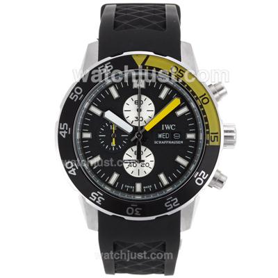 IWC Aquatimer Working Chronograph with Black Dial-Rubber Strap