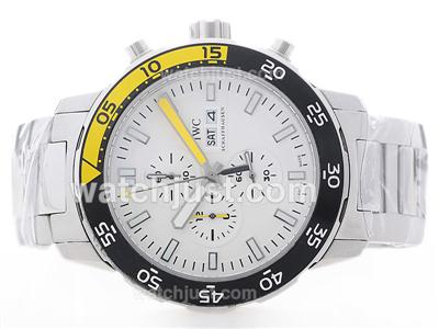 IWC Aquatimer Working Chronograph with White Dial-Yellow/Black Bezel S/S