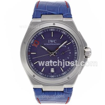 IWC Ingenieur Working Power Reserve Automatic with Blue Dial-Leather Strap