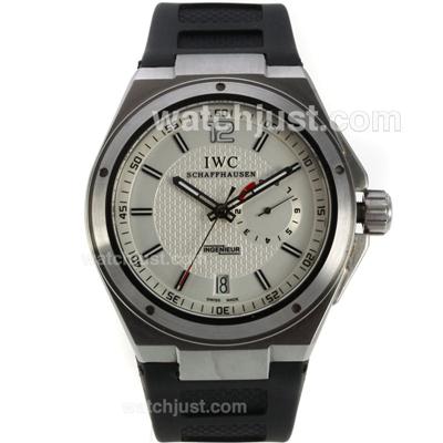 IWC Ingenieur Working Power Reserve Automatic with White Dial-Rubber Strap