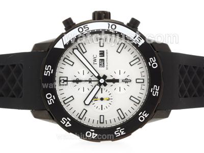 IWC Aquatimer Working Chronograph PVD Case with White Dial
