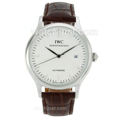 IWC Classic Automatic Stick Markers with White Dial-18K Plated Gold Movement