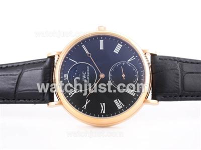 IWC Classics Moonphase 18K Rose Gold With Custom Modified Unitas 6497 Manual Movement