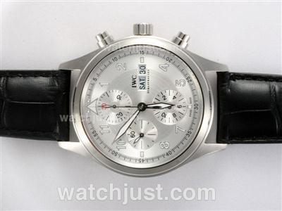 IWC Fliegeruhr Chronograph Swiss Valjoux 7750 Movement with White Dial