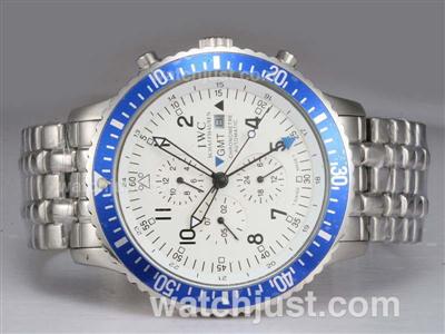 IWC Fliegeruhr GMT Automatic Blue Bezel with White Dial