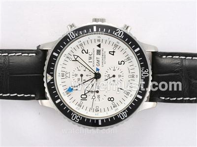 IWC Fliegeruhr GMT Chronometre Automatic Black Bezel with White Dial)