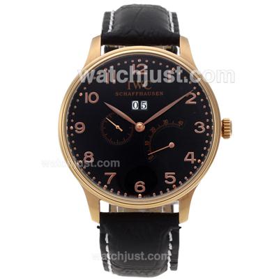 IWC Fliegeruhr Working Power Reserve Automatic Rose Gold Case with Black Dial-Limited Edition