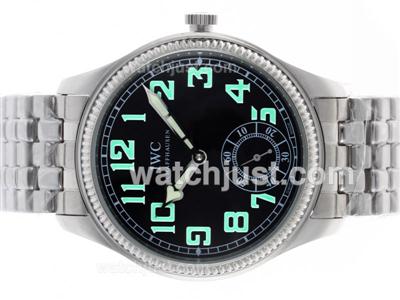 IWC Fllegerur Manual Winding Green Markers with Black Dial S/S