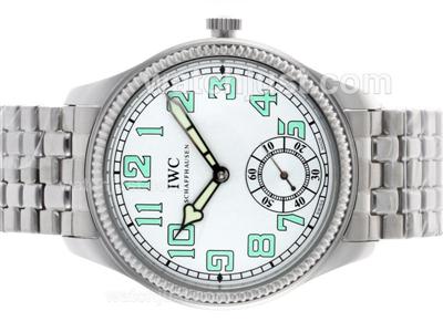 IWC Fllegerur Manual Winding Green Markers with White Dial S/S