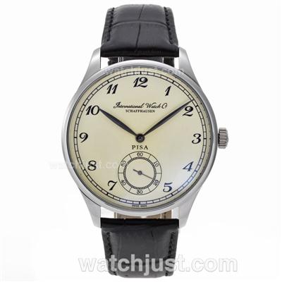IWC Pisa Manual Winding with Beige Dial-Leather Strap