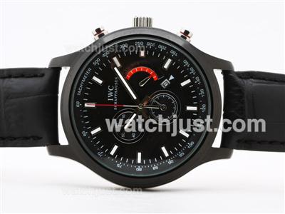 IWC Saint Exupery Working Chronograph PVD Case with Black Dial