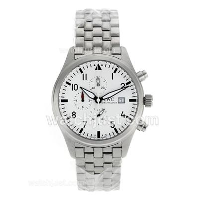 IWC Saint Exupery Working Chronograph with White Dial S/S