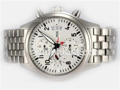 IWC Spitfire Automatic AR Coating with White Dial Same Chassis As 7750-High Quality