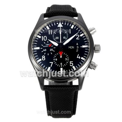 IWC 3789 Top Gun Pilot Chrono Swiss Valjoux 7750 Movement-Full Ceramic Case with Black Dial