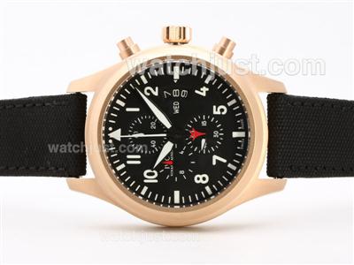 IWC 3789 Top Gun Pilot Working Chrono 18K Gold Case-Same Chassis As 7750 Version-High Quality