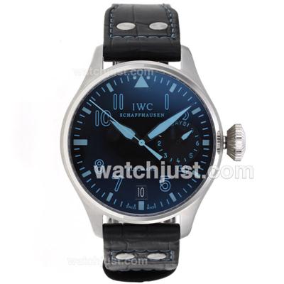 IWC Big Pilot Automatic Blue Markers with Black Dial-Leather Strap