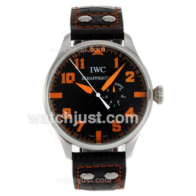 IWC Big Pilot Automatic Orange Markers with Black Dial-Leather Strap
