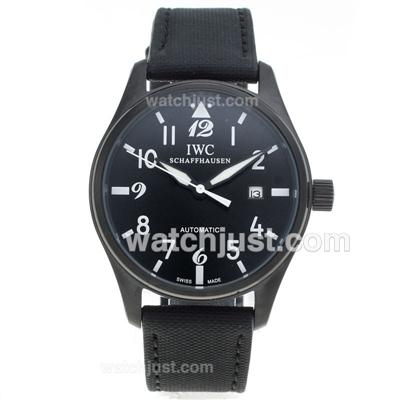 IWC Big Pilot Automatic PVD Case with Black Dial-Nylon Strap