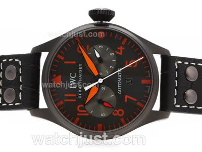 IWC Big Pilot Automatic PVD Case with Black Dial-Red Markers