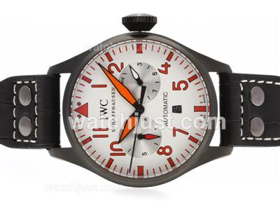 IWC Big Pilot Automatic PVD Case with White Dial-Red Markers