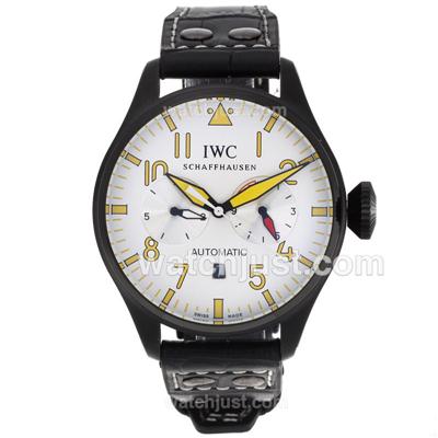 IWC Big Pilot Automatic PVD Case with White Dial-Yellow Markers