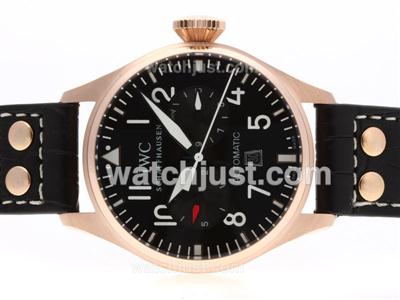 IWC Big Pilot Automatic Rose Gold Case with Black Dial