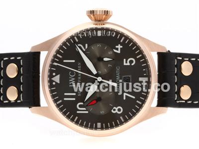 IWC Big Pilot Automatic Rose Gold Case with Gray Dial