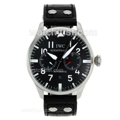 IWC Big Pilot Automatic White Markers with Black Dial-Leather Strap