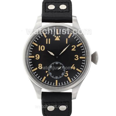 IWC Big Pilot Automatic Yellow Markers with Black Dial-Leather Strap