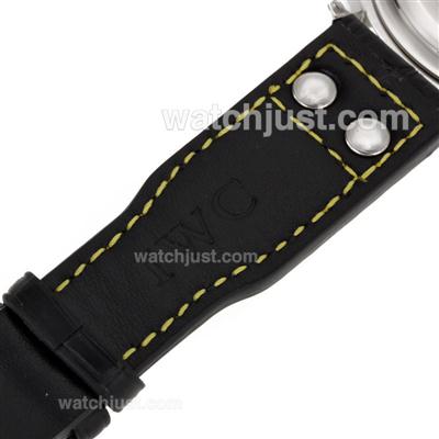 IWC Big Pilot Automatic Yellow Markers with Black Dial-Leather Strap